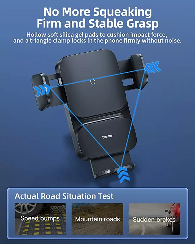 Wireless Car Charger, Baseus 15W Qi Smart Car Wireless Charger Phone Mount - Image 3